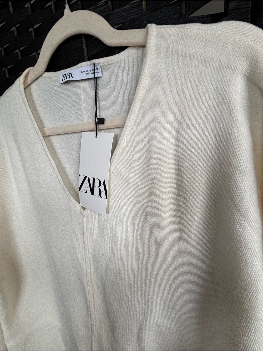 ZARA Off-White Longline Knit Dress - Picture 3 of 8
